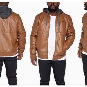 Rocawear Men's Faux Leather Jacket - Saddle - Size
